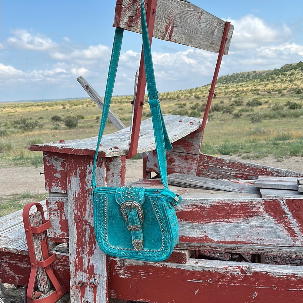 Montana West Turquoise Crossbody Bag with Buckle